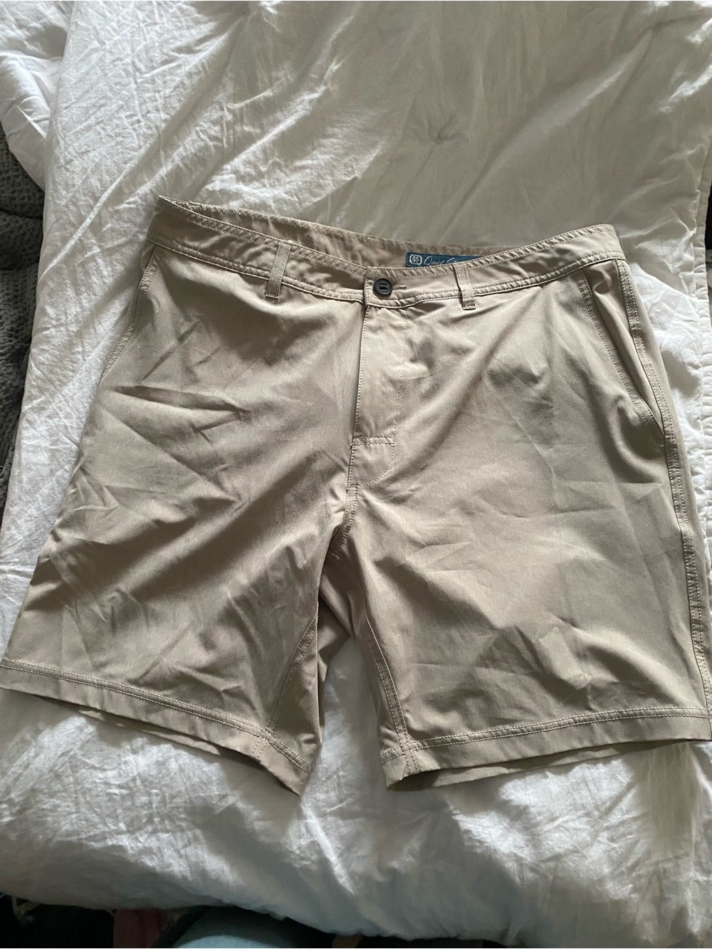 Men's Beige Active Stretch Shorts by Quiet  Storm Size 35